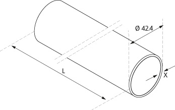 Stainless Steel Tube - Model 1900/1910 - Ø 42.4mm CAD Drawing